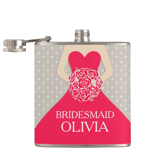 Bridemaid red dress named hip flask (Opened)