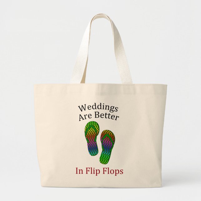 Bride's Beach Themed Wedding Large Tote Bag (Front)