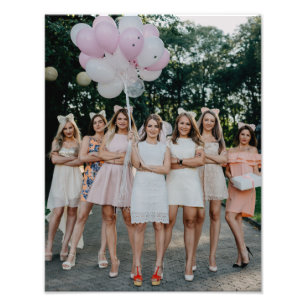 Bride's Besties Wedding Bridesmaids DIY Add Photo Print
