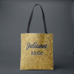 Bride's Bling! Custom cute Wedding attendant Tote Bag<br><div class="desc">Dazzling look! Fun bridal tote bag for the wedding weekend and more! Perfect for Bachelorette party!</div>