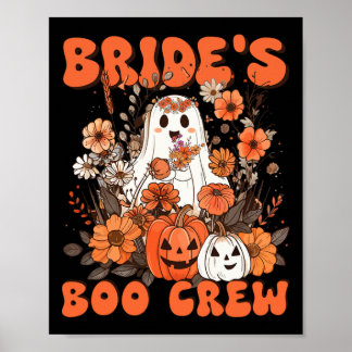 Bride's Boo Crew Floral Ghost Chelorette Wedding H Poster