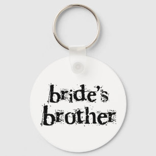 Bride's Brother Black Text Keychain