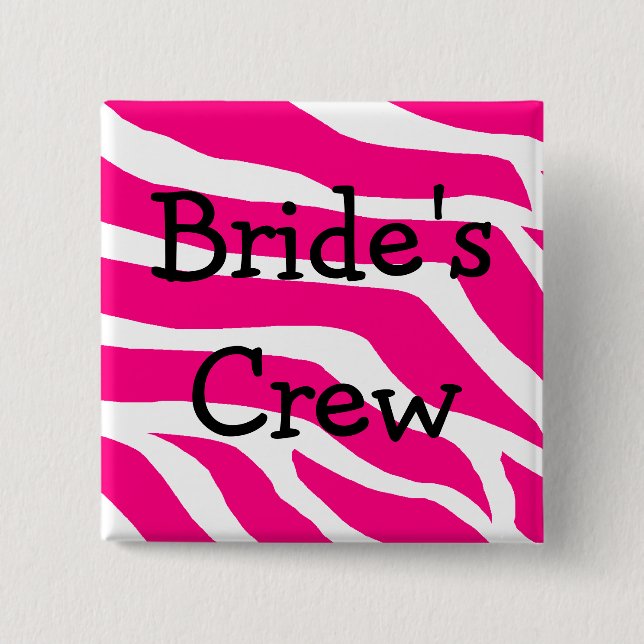 Brides Crew Bachelorette Party Bridesmaid 2 Inch Square Button (Front)