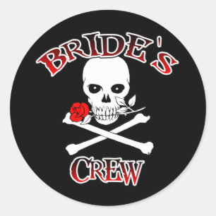 Bride's Crew Classic Round Sticker