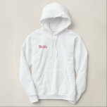 Brides Embroidered Sherpa-lined Zip Hoodie (R)<br><div class="desc">Bride zippered hoodie with embroidered text 'Bride'. Fully customizable! Change the text, font style and thread colour to your liking by using the "Customize it!" button on the page. You may even add additional text! Available on a variety of apparel items. Perfect for engagements, bridal shower, wedding day and honeymoon....</div>