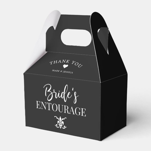 Bride's Entourage | Bridesmaids Favor Box (Front Side)