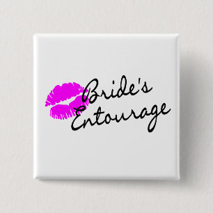 Brides Entourage (Kiss) 2 Inch Square Button