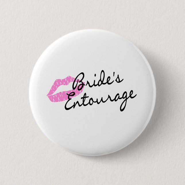 Brides Entourage Lips 2 Inch Round Button (Front)