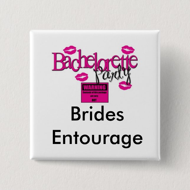 Brides Entourage Square Button (WHITE) (Front)