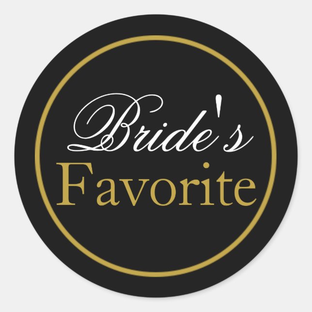 Bride's Favourite Wedding Sticker Blush Black Gold (Front)