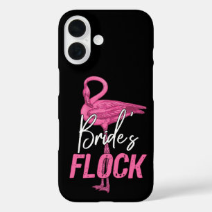 Bride's Flock, Flamingo Bridesmaid Bridal Party iPhone 16 Case