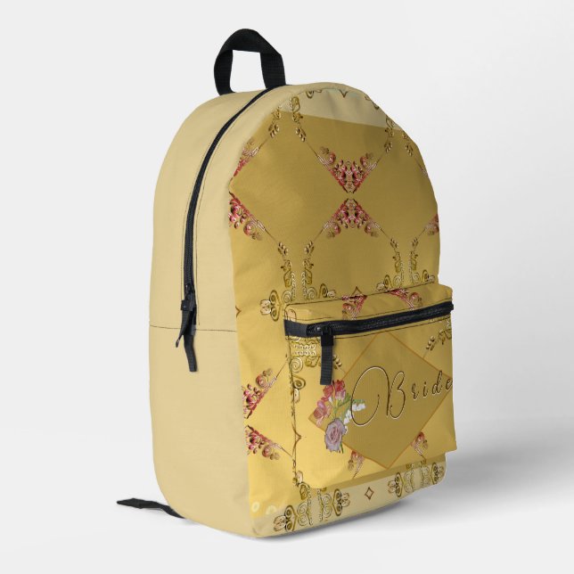 Bride's Floral Print Cut Sew Bag (Back Corner Left)