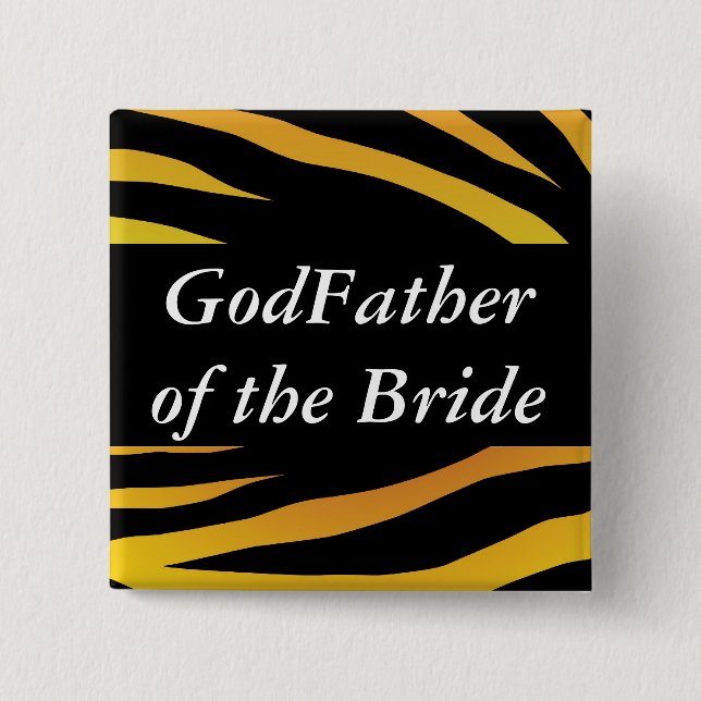 Brides GodFather 2 Inch Square Button (Front)