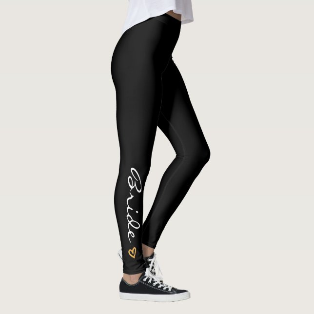 Bride's Gold printed Heart Leggings. Bachelorette Leggings (Right)