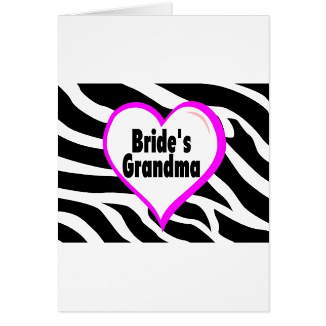 Brides Grandma (Heart Zebra Print) (Front)