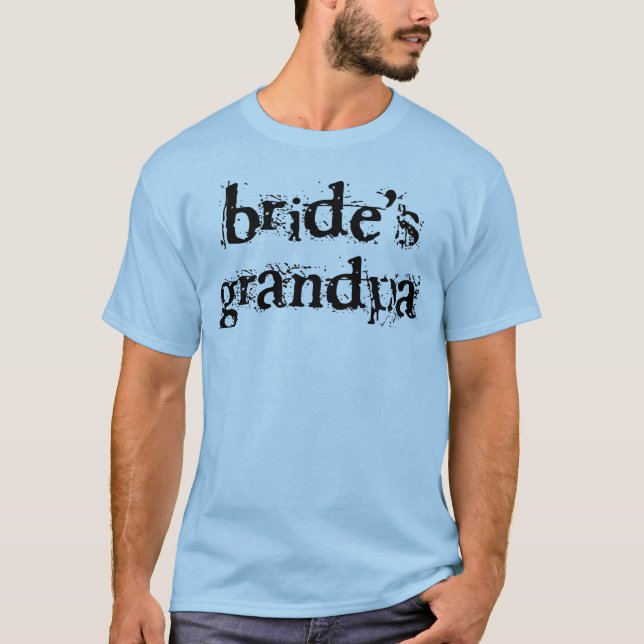 Bride's Grandpa Black Text T-Shirt (Front)