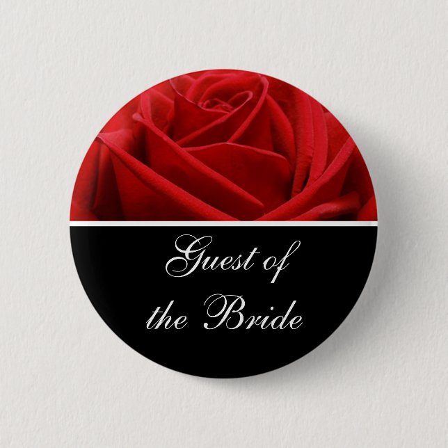 Bride's Guest Wedding Reception Identification 2 Inch Round Button (Front)