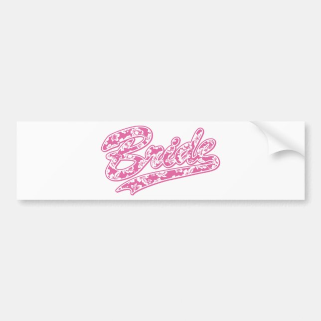 Bride's Hawaiian Flower Bumper Sticker (Front)