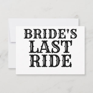 Bride's Last Ride Trucker Thank You Card