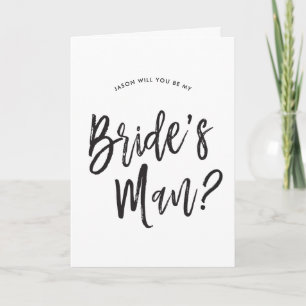 Bride's Man Request   Black Script Customizable Card