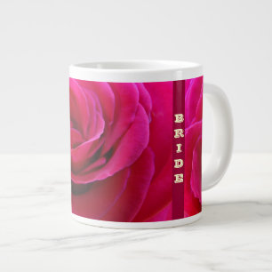 Bride's Mugs Large Pink Rose Flower gifts Bridal
