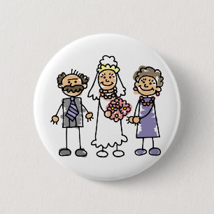 Brides Parents Wedding Day Before Ceremony 2 Inch Round Button