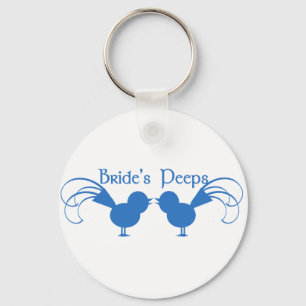 Bride's Peeps/ Blue Keychain