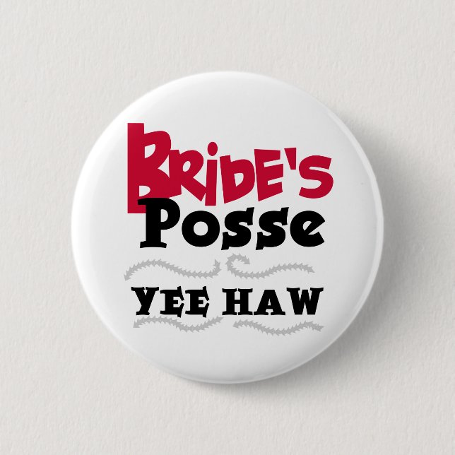 Bride's Posse 2 Inch Round Button (Front)
