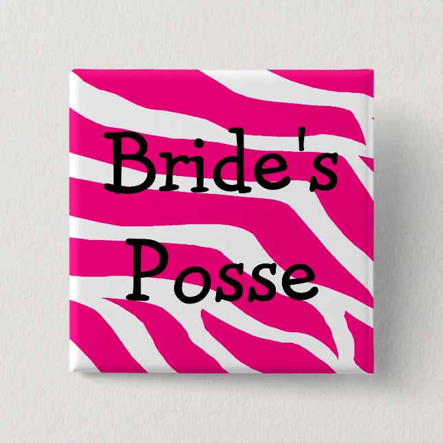 Brides Posse Bachelorette Party Bridesmaid 2 Inch Square Button (Front)