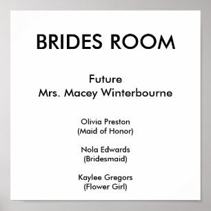 BRIDES ROOM, FutureMrs. Macey Winterbourne, Oli... Poster