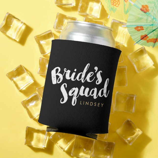 Bride's Squad Personalized Bridal Party Gifts Can Cooler (In Situ Summer)