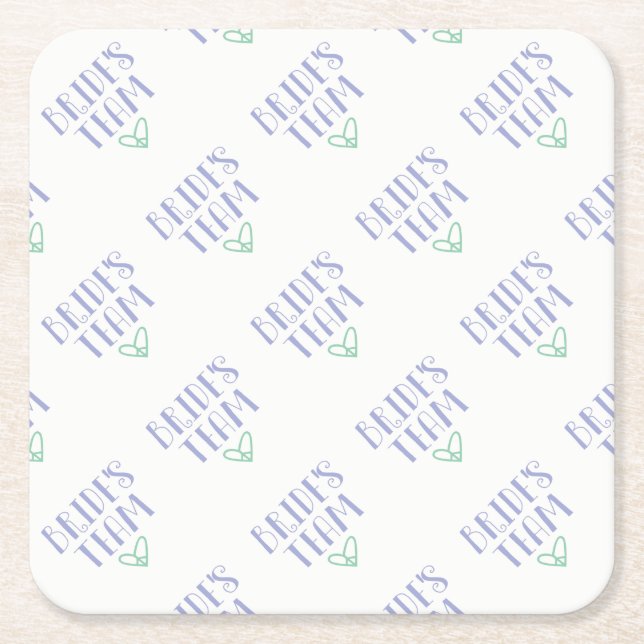 Bride's Team Square Paper Coaster (Front)