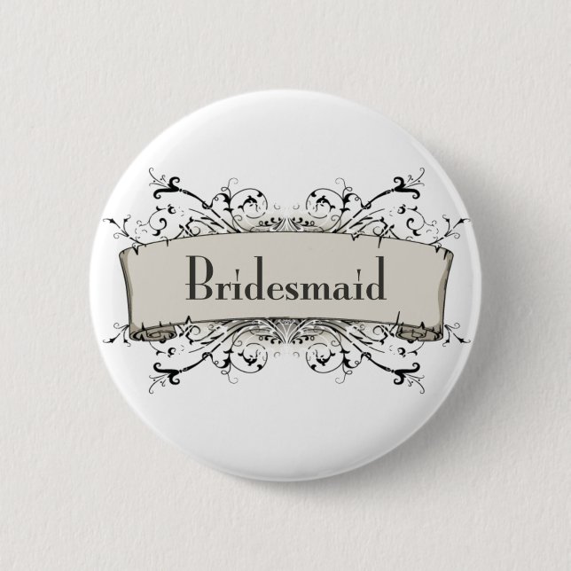 *Bridesmaid 2 Inch Round Button (Front)
