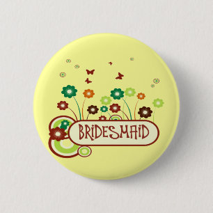 Bridesmaid 2 Inch Round Button