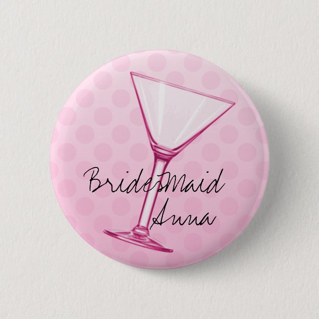 BridesMaid 2 Inch Round Button (Front)