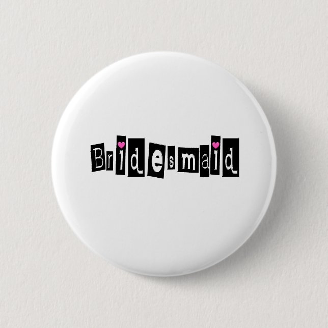 Bridesmaid 2 Inch Round Button (Front)