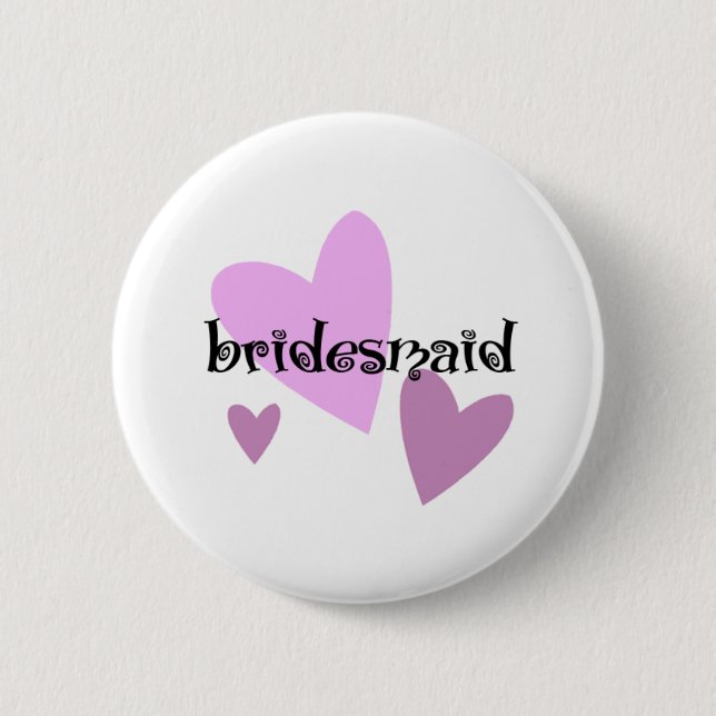 Bridesmaid 2 Inch Round Button (Front)