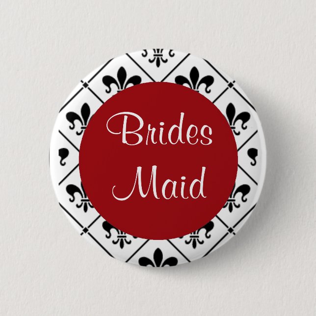 Bridesmaid 2 Inch Round Button (Front)