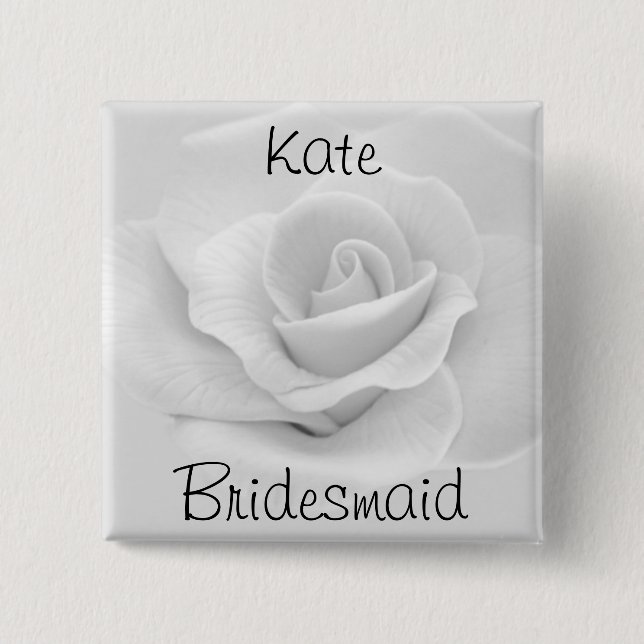 Bridesmaid 2 Inch Square Button (Front)