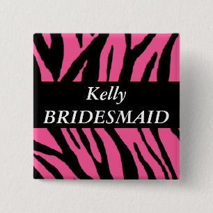 Bridesmaid 2 Inch Square Button