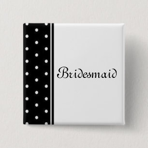 Bridesmaid 2 Inch Square Button