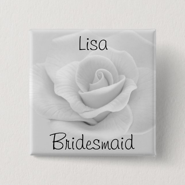 Bridesmaid 2 Inch Square Button (Front)