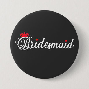 Bridesmaid 3 inch round button