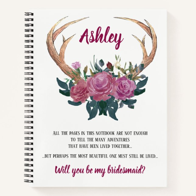 Bridesmaid alternative proposal | antler notebook (Front)
