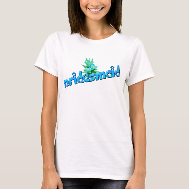 Bridesmaid And Flower Bouquet Cute Wedding T-Shirt (Front)