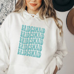 Bridesmaid Aqua Teal Custom Matching Bridal Part Hoodie<br><div class="desc">Are you looking for a unique and fun way to show your support for your bridesmaids? Look no further than this aqua teal custom matching bridal party crewneck sweatshirt! This sweatshirt is perfect for any bachelorette party or wedding event. Not only is it stylish, but it also matches the colour...</div>