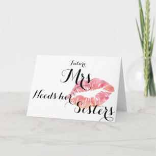 Bridesmaid ask card - pink kiss- Total template