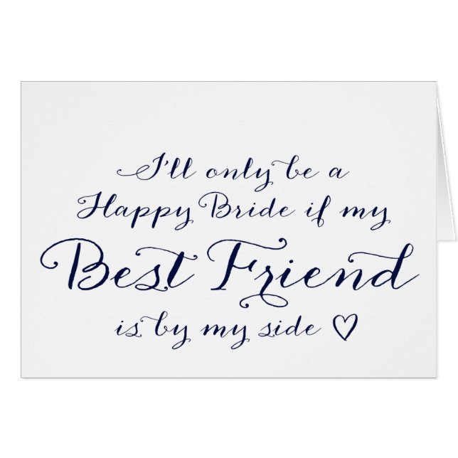 Bridesmaid Asking Wedding Card (Front Horizontal)