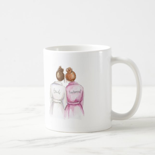Bridesmaid? Auburn Bun Bride Red Bun Maid Coffee Mug (Right)