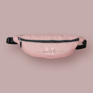 Bridesmaid Bachelorette Bridal Monogram Pink Fanny Pack